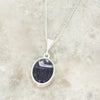 Derbyshire Blue John Reversible Oval Pendant and Chain - DBJ792
