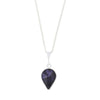 Derbyshire Blue John and Whitby Jet Teardrop Pendant and Chain - DBJ793