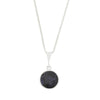 Derbyshire Blue John and Whitby Jet Round Pendant and Chain - DBJ794