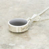 Derbyshire Blue John and Whitby Jet Round Pendant and Chain - DBJ794