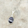 Derbyshire Blue John and Turquoise Oval Pendant and Chain - DBJ796