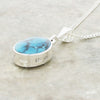 Derbyshire Blue John and Turquoise Oval Pendant and Chain - DBJ796