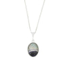 Derbyshire Blue John and Whitby Jet Oval Pendant and Chain - DBJ802