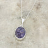 Derbyshire Blue John Reversible Oval Pendant and Chain - DBJ803
