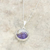 Derbyshire Blue John and Turquoise Round Pendant and Chain - DBJ806