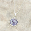 Derbyshire Blue John and Blue Goldstone Round Pendant and Chain - DBJ807
