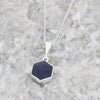 Derbyshire Blue John and Blue Goldstone Mini Hexagonal Pendant and Chain - DBJ808
