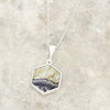 Derbyshire Blue John and Blue Goldstone Hexagonal Pendant and Chain - DBJ809