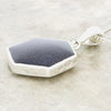 Derbyshire Blue John and Blue Goldstone Large Hexagonal Pendant and Chain - DBJ810