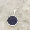 Derbyshire Blue John and Blue Goldstone Large Round Pendant and Chain - DBJ811