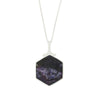 Derbyshire Blue John and Blue Goldstone Large Hexagonal Pendant and Chain - DBJ814