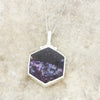 Derbyshire Blue John and Blue Goldstone Large Hexagonal Pendant and Chain - DBJ814