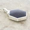 Derbyshire Blue John and Blue Goldstone Large Hexagonal Pendant and Chain - DBJ814