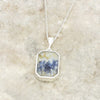 Derbyshire Blue John and Blue Goldstone Elongated Octagonal Pendant and Chain - DBJ816