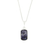 Derbyshire Blue John and Blue Goldstone Barrel Shape Pendant and Chain - DBJ817