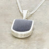 Derbyshire Blue John and Blue Goldstone Half Barrel Shape Pendant and Chain - DBJ818