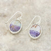 Blue Goldstone and Derbyshire Blue John Sterling Silver Large Drop Earrings - DBJ819