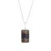 Derbyshire Blue John Reversible Rectangular Pendant and Chain - DBJ821