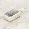 Derbyshire Blue John Reversible Rectangular Pendant and Chain - DBJ821