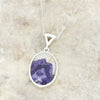 Derbyshire Blue John Reversible Oval Pendant and Chain - DBJ822