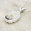 Derbyshire Blue John Reversible Oval Pendant and Chain - DBJ822