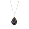 Derbyshire Blue John Reversible Pear Shape Pendant and Chain - DBJ823