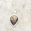Derbyshire Blue John Reversible Teardrop Shape Pendant and Chain - DBJ824
