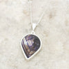 Derbyshire Blue John Reversible Teardrop Shape Pendant and Chain - DBJ824