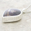 Derbyshire Blue John Reversible Teardrop Shape Pendant and Chain - DBJ824