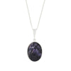 Derbyshire Blue John Reversible Oval Pendant and Chain - DBJ825