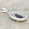 Derbyshire Blue John Reversible Oval Pendant and Chain - DBJ825