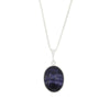 Derbyshire Blue John and Whitby Jet Oval Pendant and Chain - DBJ828