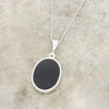 Derbyshire Blue John and Whitby Jet Oval Pendant and Chain - DBJ828