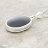 Derbyshire Blue John and Whitby Jet Oval Pendant and Chain - DBJ828
