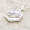 Derbyshire Blue John Reversible Hexagonal Pendant and Chain - DBJ829
