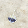 Derbyshire Blue John Reversible Cushion Shaped Pendant and Chain - DBJ830