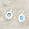 Opalique Sterling Silver Celtic Oval Drop Earrings - DBJ832