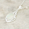 Opalique Sterling Silver Celtic Teardrop Pendant and Chain - DBJ834