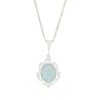 Opalique Sterling Silver Celtic Oval Pendant and Chain - DBJ835
