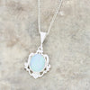 Opalique Sterling Silver Celtic Oval Pendant and Chain - DBJ835