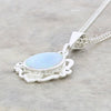Opalique Sterling Silver Celtic Oval Pendant and Chain - DBJ835