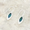 Green Opalique Sterling Silver Marquise Drop Earrings - DBJ840