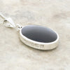 Opalique and Jet Sterling Silver Oval Pendant and Chain - DBJ842