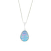 Opalique Sterling Silver Curved Pear Shape Pendant and Chain - DBJ843