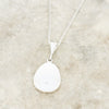 Opalique Sterling Silver Curved Pear Shape Pendant and Chain - DBJ843