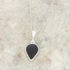 Derbyshire Blue John and Jet Teardrop Shape Pendant and Chain - DBJ846