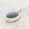 Derbyshire Blue John and Jet Oval Pendant and Chain - DBJ851