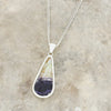Derbyshire Blue John Pear Shape Pendant and Chain - DBJ852