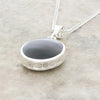 Derbyshire Blue John and Jet Oval Pendant and Chain - DBJ854