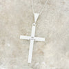 Whitby Jet Sterling Silver Cross Pendant and Chain - DBJ855